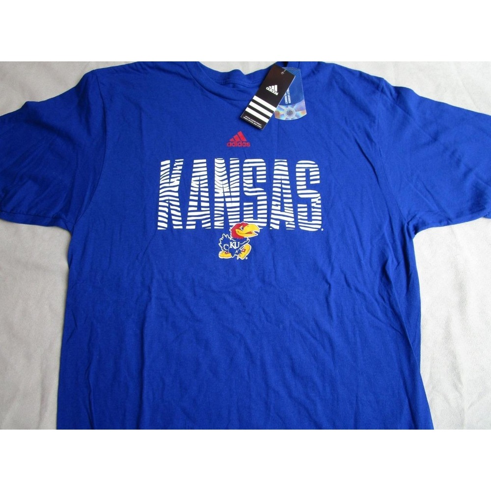 Adidas Men's‎ Large Kansas Jayhawks Short Sleeve Tee T-Shirt TShirt NEW L85